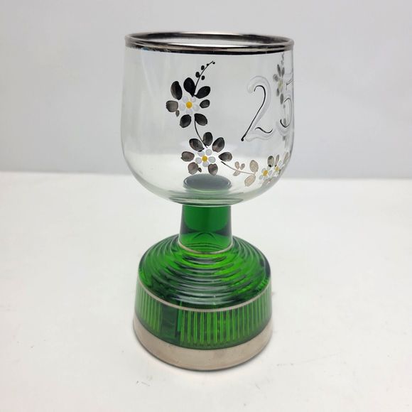 Vintage Austria Edelglas Wien 25th Wedding Anniversary Musical Wine Glass - Picture 6 of 10